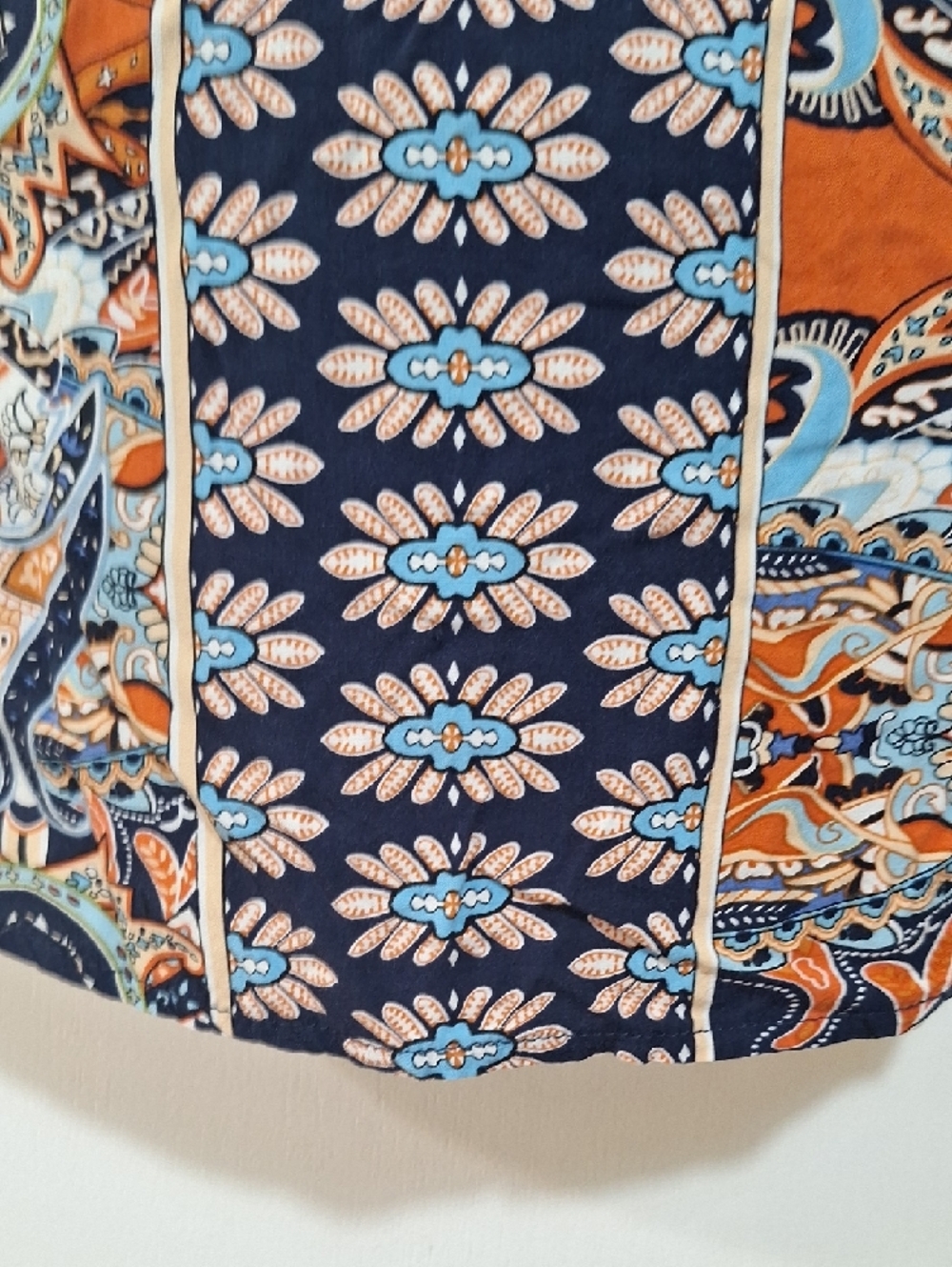 Boho Floral Paisley Tie-Neck Women’s Top - Picture 6 of 9